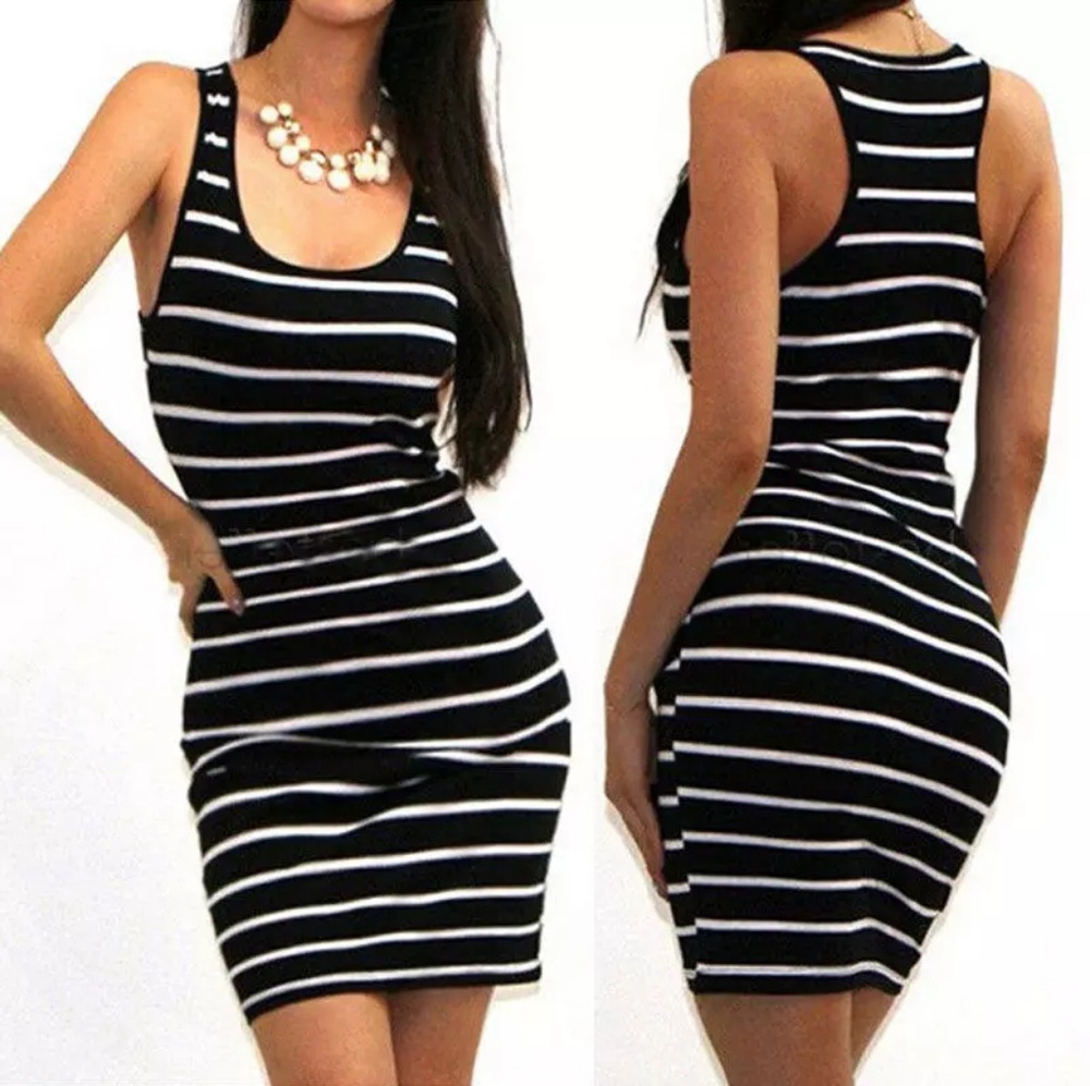 NEW Casual Sleeveless T Shirt Bodycon Dress - Picture 2 of 7